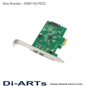 USB-c 2 port USB 3.1 Gen 2 10G PCIe card ASM1142-PE2C